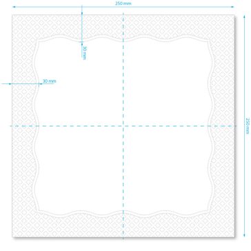   Szalvéta Koktél 25x25 cm - 100% tiszta cell 1/4 hajt. - 2rtg. - 12 x150 lap/ karton