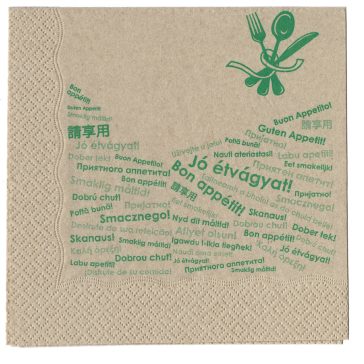   Szalvéta "Jó Étvágyat" 2 - 2rtg. 1/4 hajt.- 32x33cm -  100% recycled - 125 lap/csomag