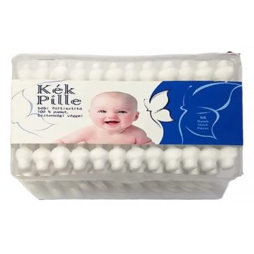 Kék Pille Bébi fültisztító, 100% pamut  - 56 db