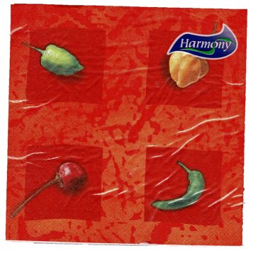 Harmony szalvéta, piros zöldséges - 3 rétegű, 20 db