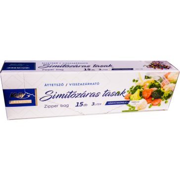   Kelly Premium Simítózáras tasak, visszazárható - 3 liter, 15 db