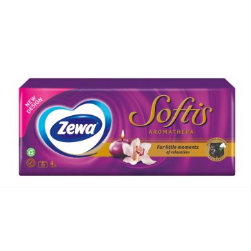   Zewa Softis Aromathera illatosított papírzsebkendő - 4 rétegű, 10x9 db