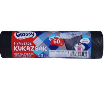   Glossy Bivalyerős kukazsák, újrahasznosított - 60 liter, 10 db