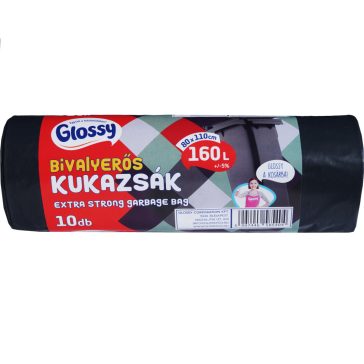   Glossy Bivalyerős kukazsák, újrahasznosított - 160 liter, 10 db