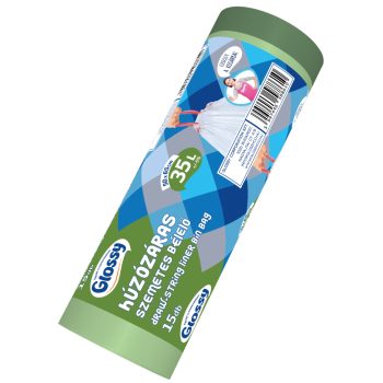  Glossy Húzózáras szemetes bélelő, erős - 35 liter, 15 db
