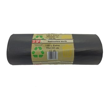 YES Fekete extra szemeteszsák - 135 liter, 10 db