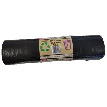 YES Fekete extra szemeteszsák - 160 liter, 10 db