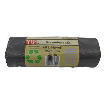 YES Fekete szemeteszsák  - 60 liter, 20 db
