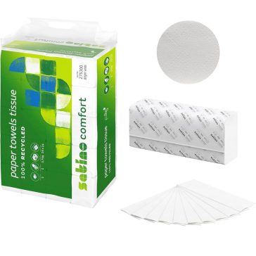   Interfold kéztörlő "Z" 2rtg. 24x24cm -150lap/csom - 25csg/ karton - Fehér - Wepa Satino - W275300